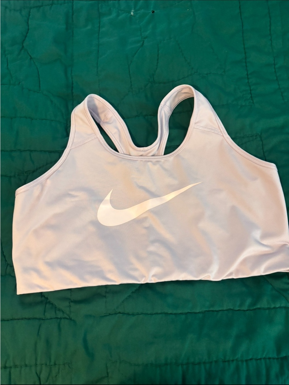 Nike Pastel Lilac Racerback Sports Bra with White Swoosh